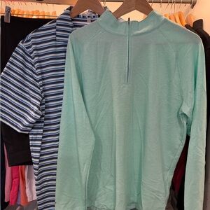 Peter Millar Light Green Quarter-Zip Pullover